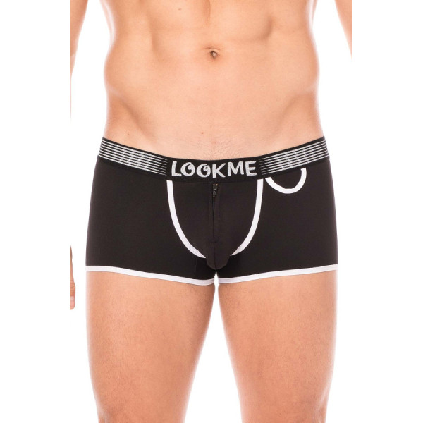 Mini-Pants noir échancré avec zip 